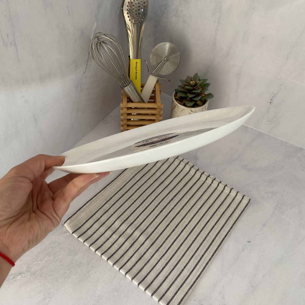 Diwali Blanc Marbre Assiette Plate 25  Cm