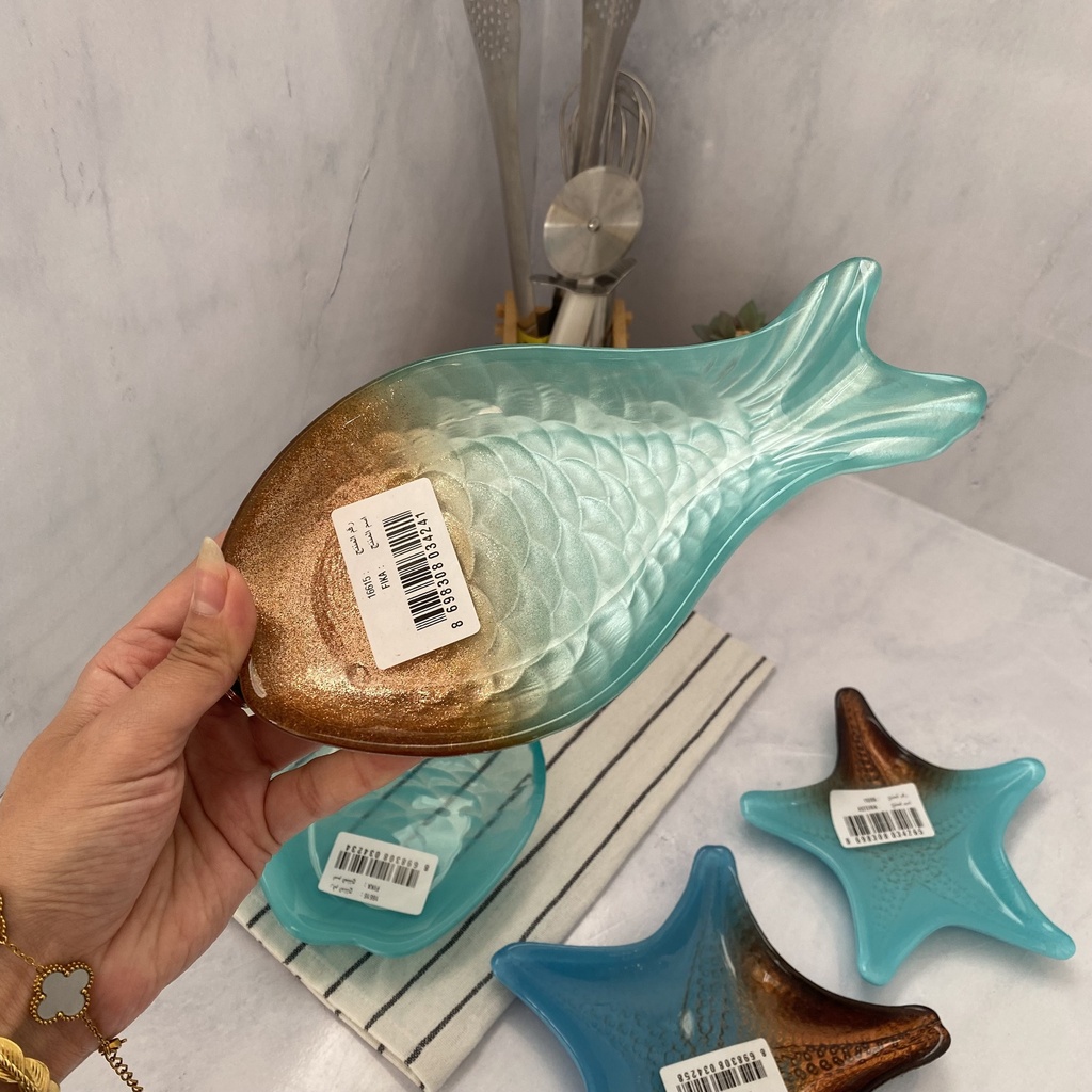Fika Glitter Assiette Turquoise 21Cm