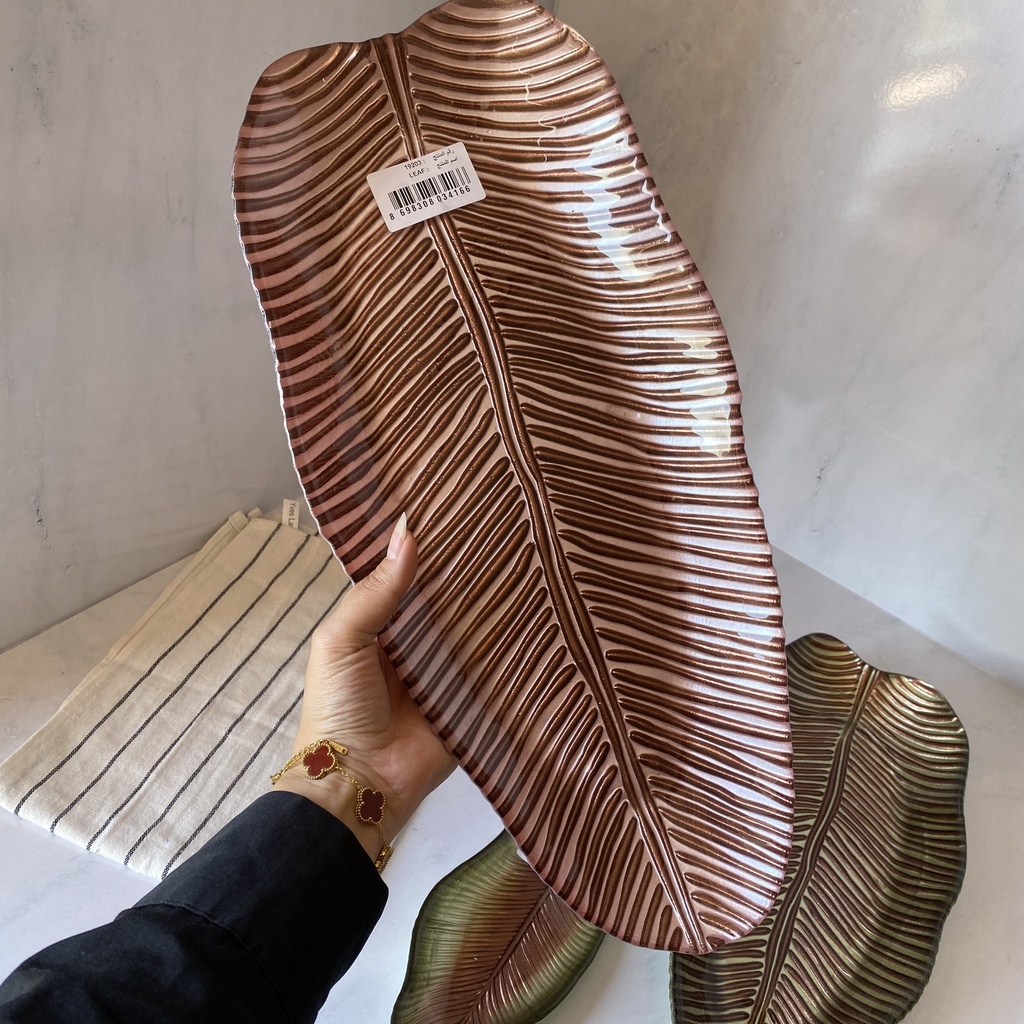 Leaf Assiette Rose 42Cm