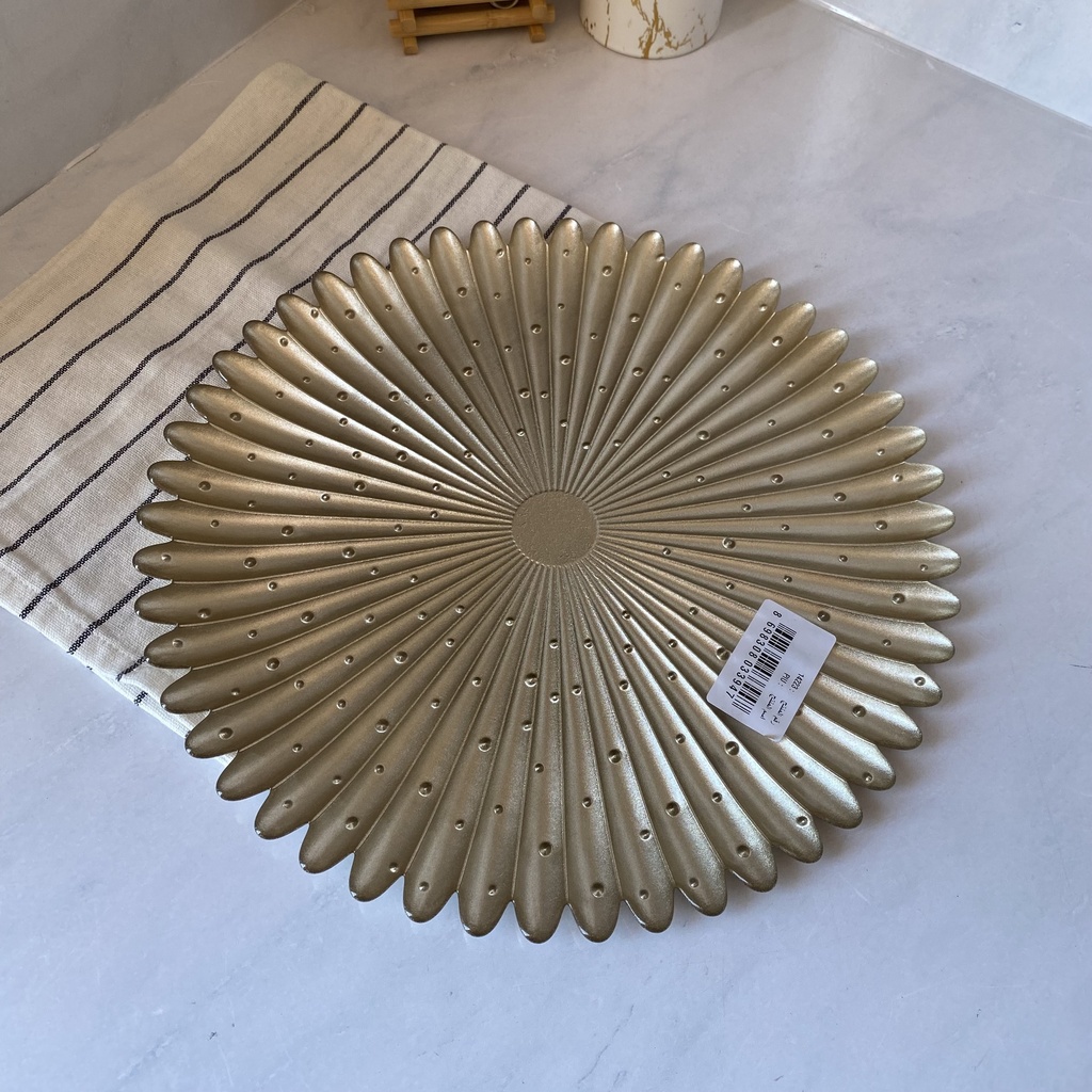 Piu Assiette Plate Champagne Metallic 32Cm