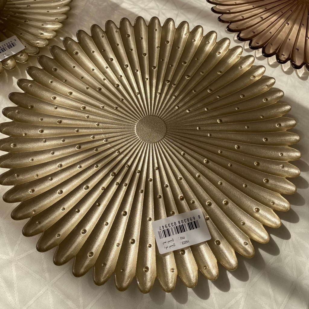 Piu Assiette Plate Champagne Metallic 32Cm