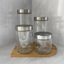 Bocal En Verre  2000 Ml + Couvercle En Acier Inoxydable