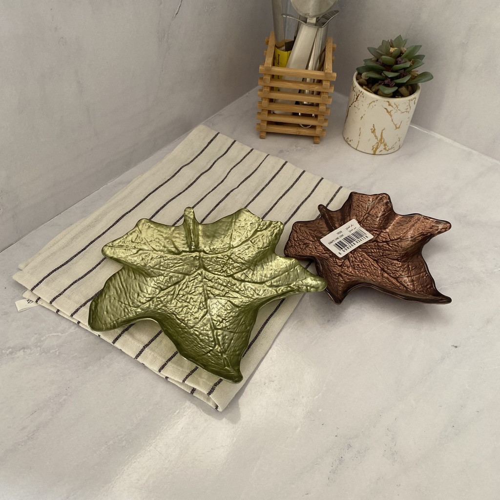 Grape Line Leaf Assiette Marron 17Cm