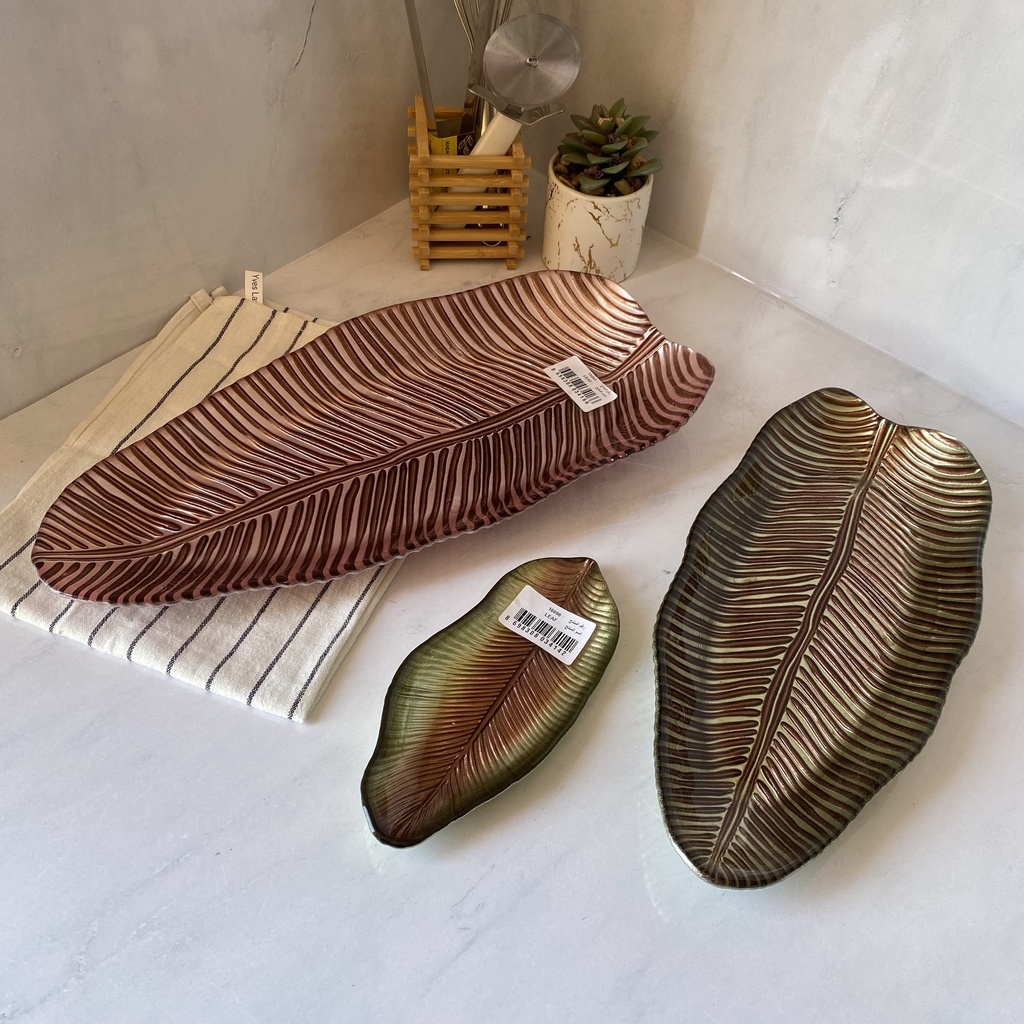 Leaf Assiette Rose 42Cm