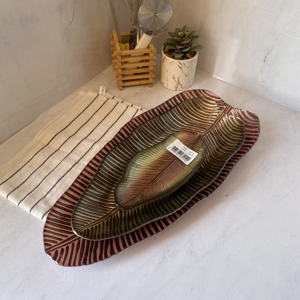 Leaf Assiette Rose 42Cm