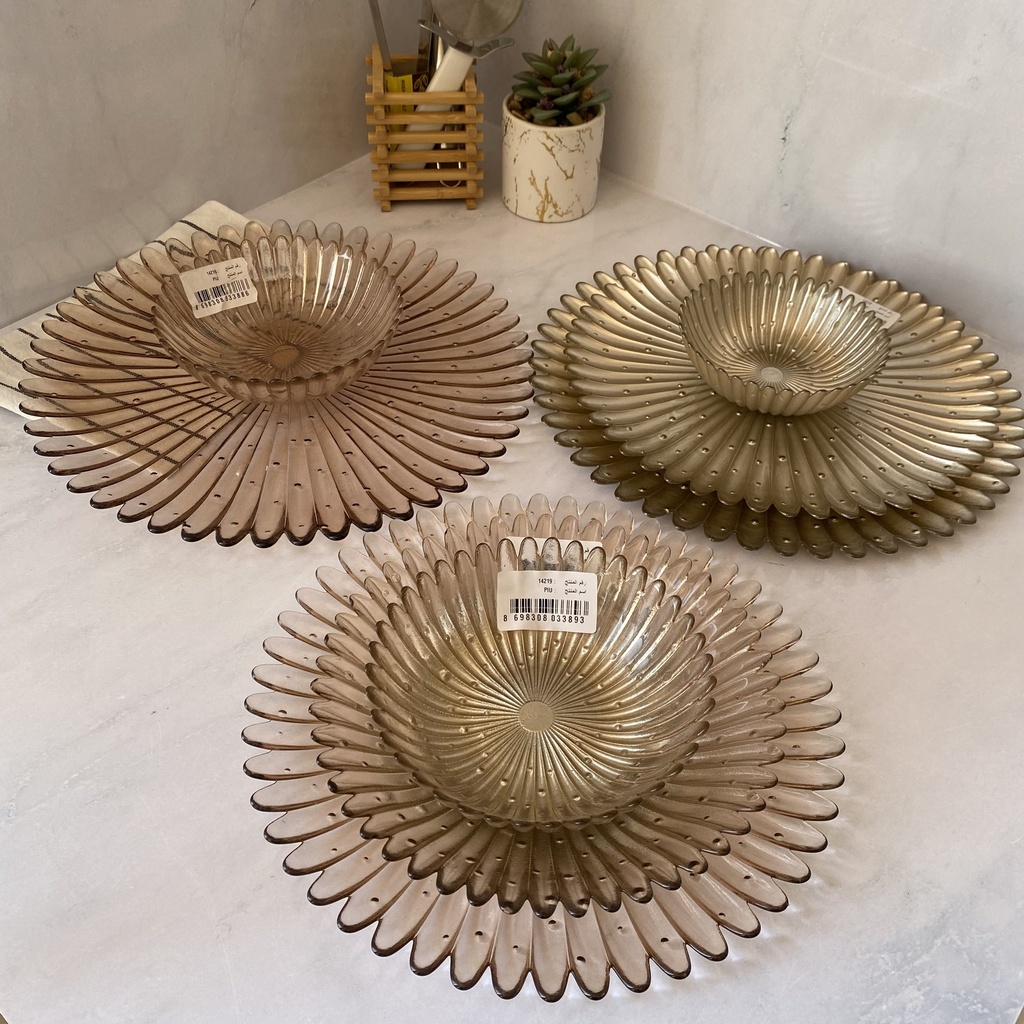 Piu Assiette Plate Champagne Metallic 32Cm