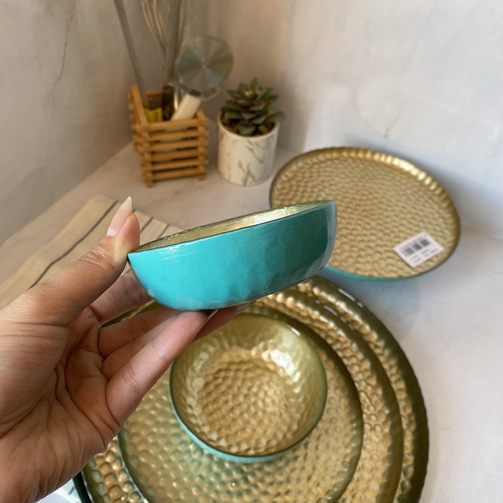 Sahra Bol Turquoise 10Cm INSIDE GOLD 