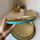 Sahra Assiette Turquoise 21Cm INSIDE GOLD