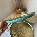 Sahra Assiette Turquoise 28Cm INSIDE GOLD 