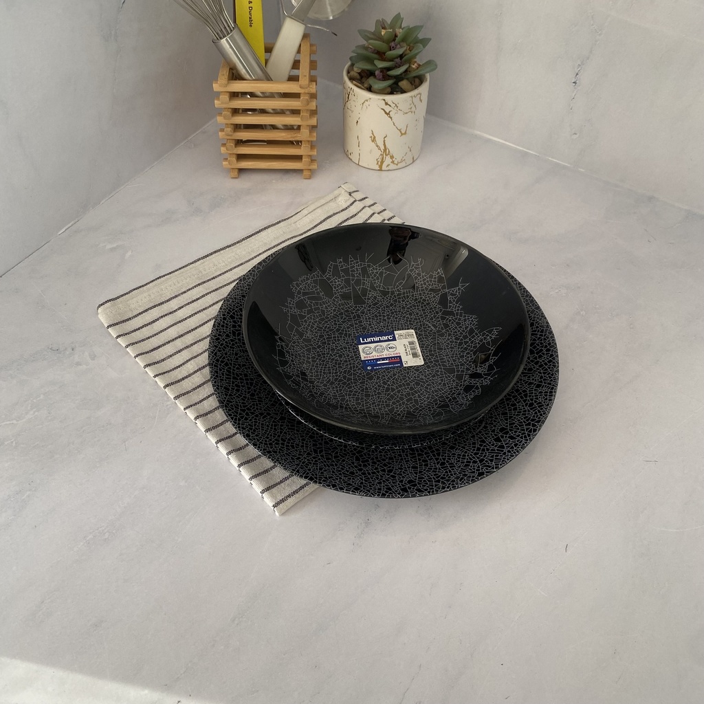 Zoe Black Assiette Plate 25Cm