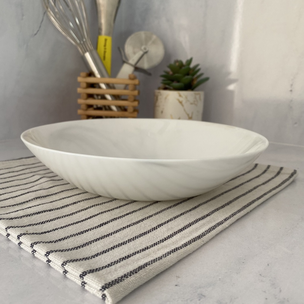 Diwali Blanc Marbre Assiette Creuse 20 Cm