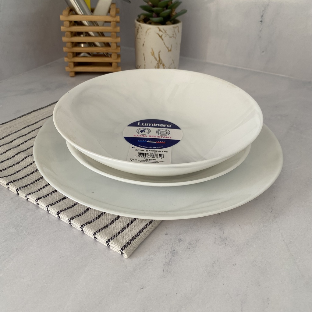 Diwali Blanc Marbre Assiette Creuse 20 Cm