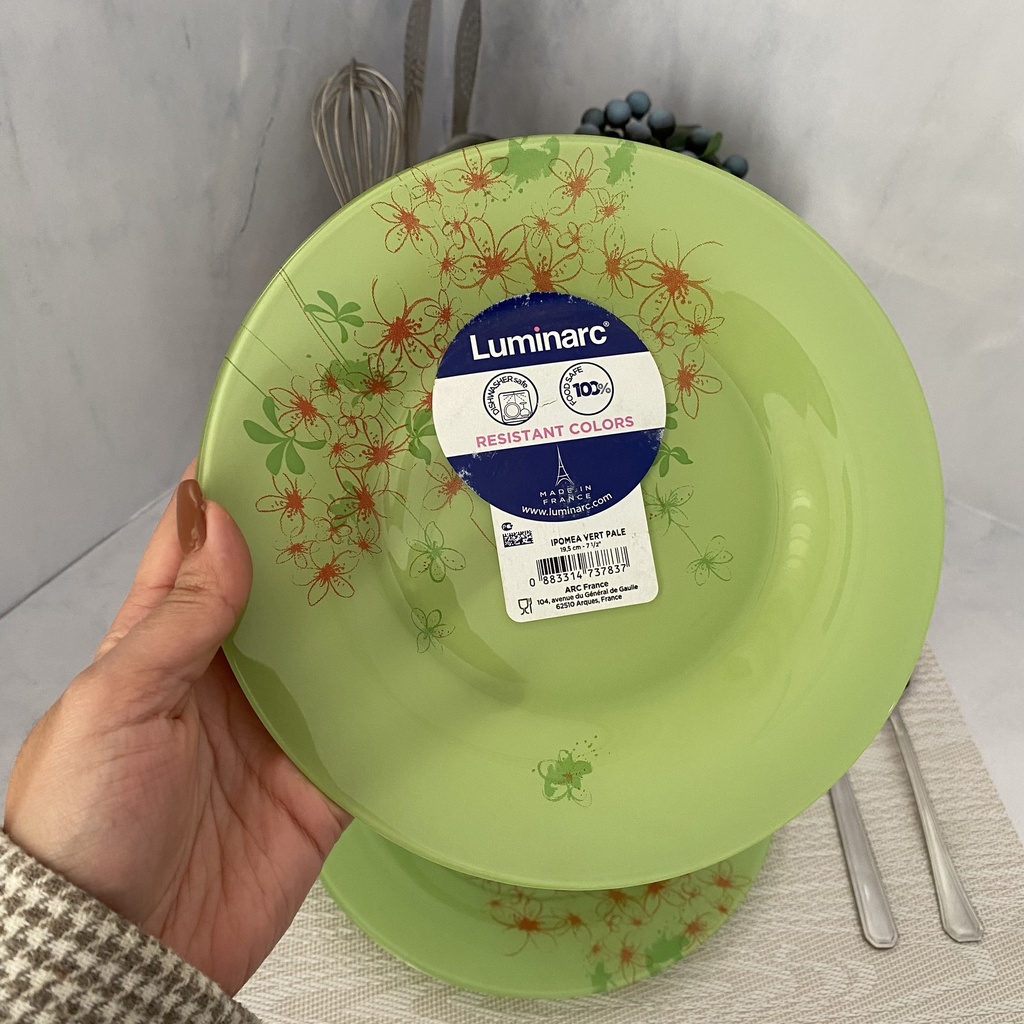 Ipomea Vert Pale Assiette Dessert 19.5 Cm