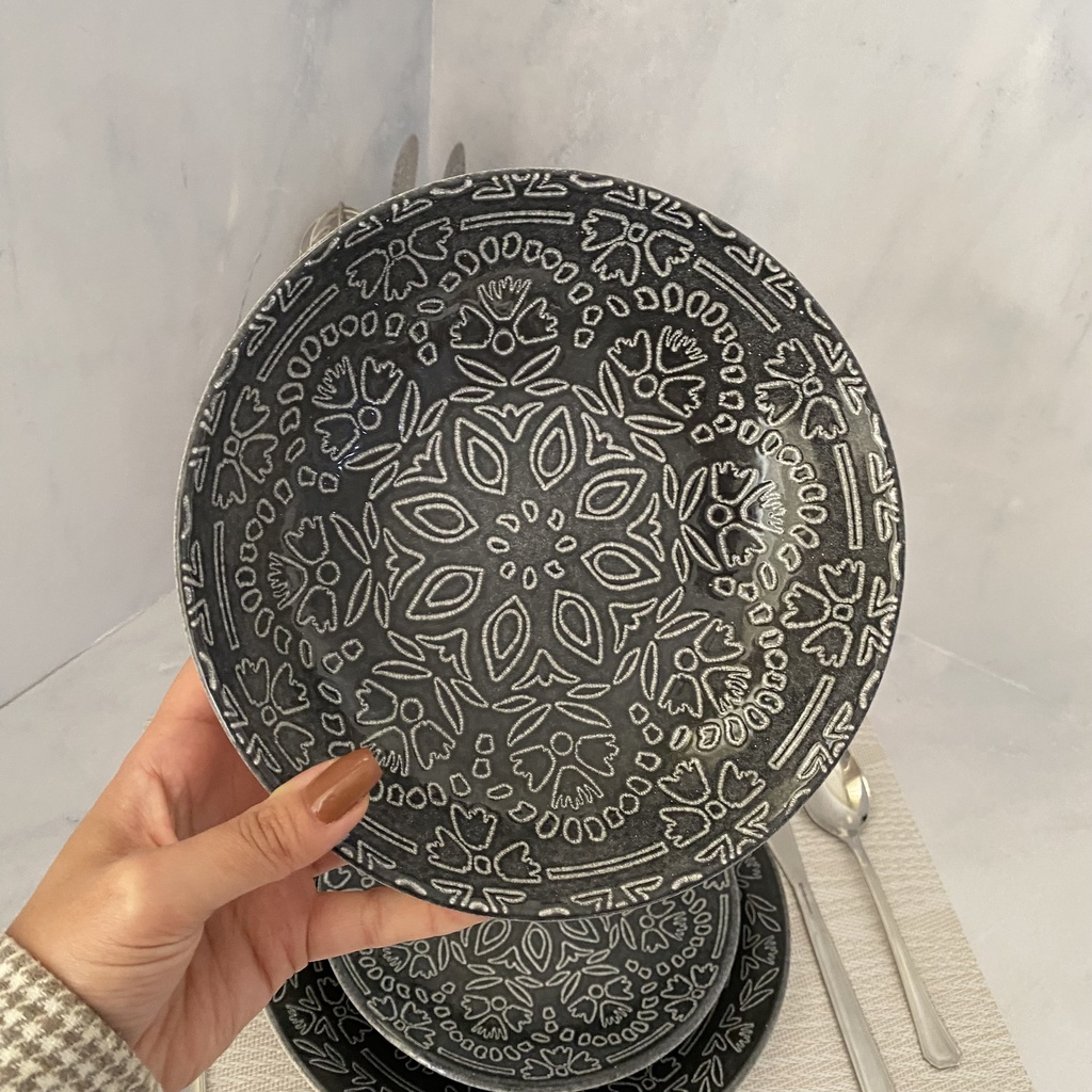 Assiette Creuse Grise Midnight