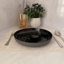 Vicky Noir Lava Stone Assiette Plate 25Cm