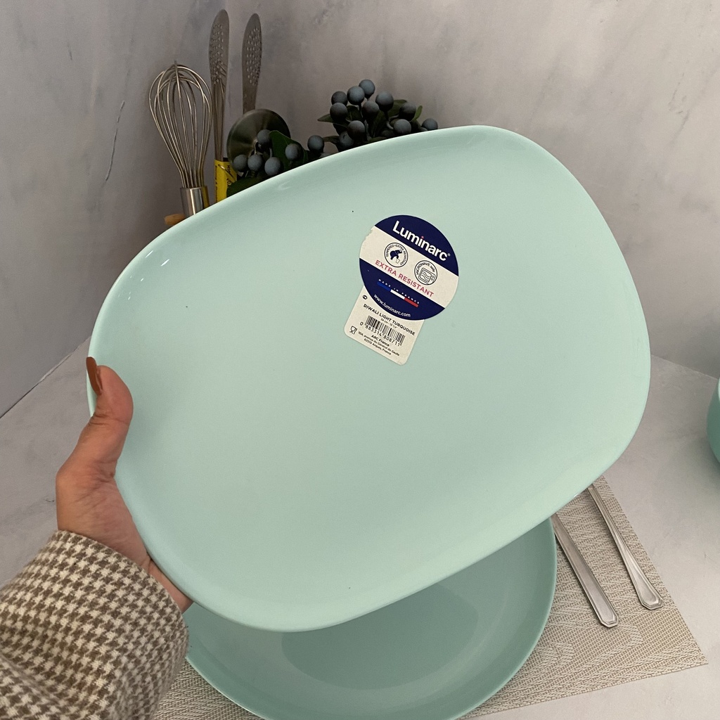 Diwali light Turquoise Assiette De Presentation 34x24Cm