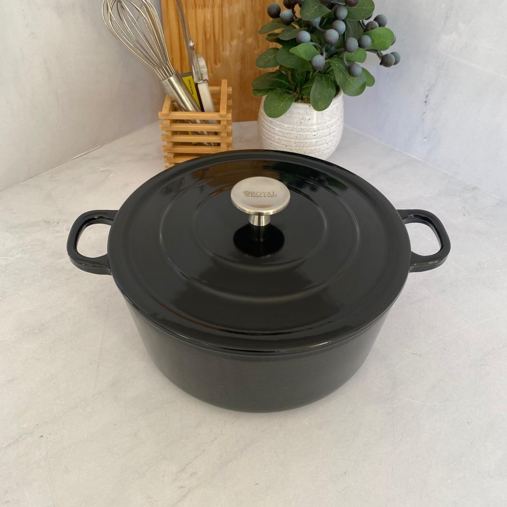 Cocotte En Fonte Ronde 24 Cm Noir
