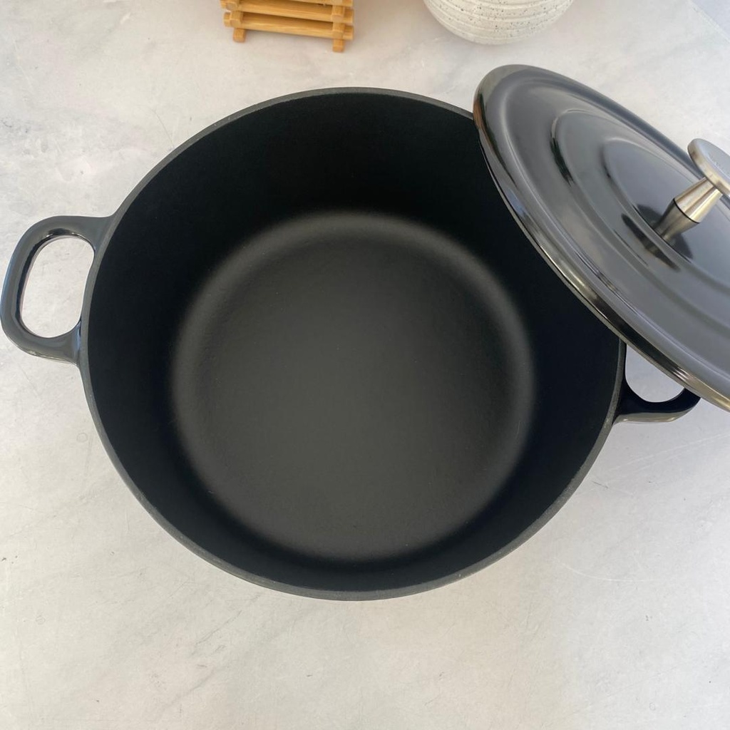 Cocotte En Fonte Ronde 24 Cm Noir