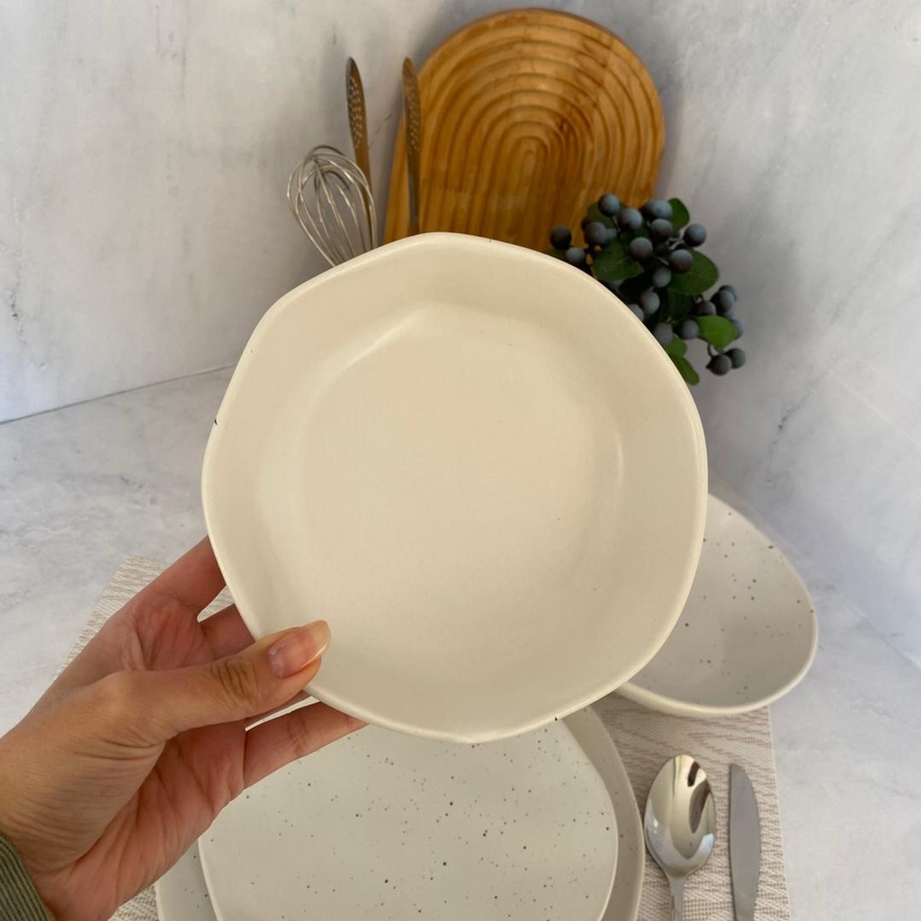 Service A Table 24 Pieces Blanc Mouchete