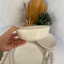 Service A Table 24 Pieces Blanc Mouchete