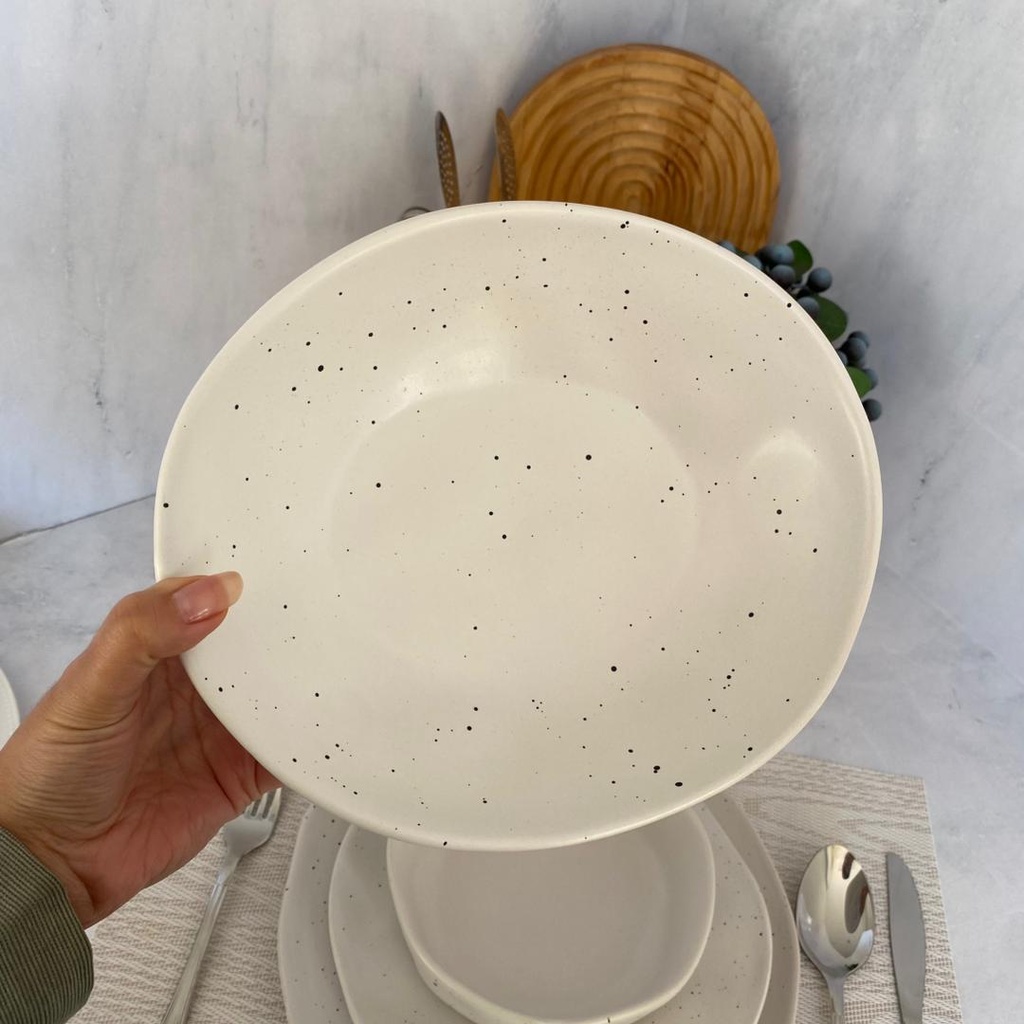 Service A Table 24 Pieces Blanc Mouchete