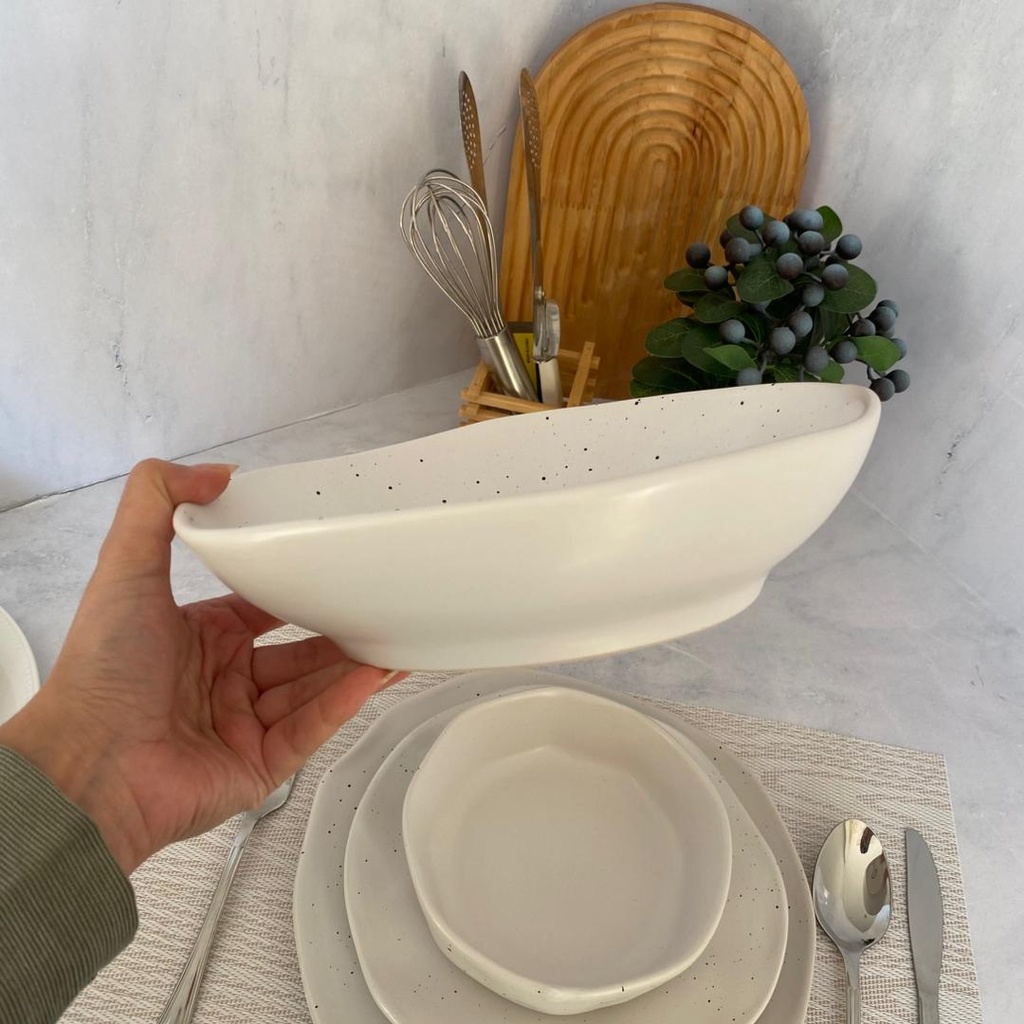 Service A Table 24 Pieces Blanc Mouchete