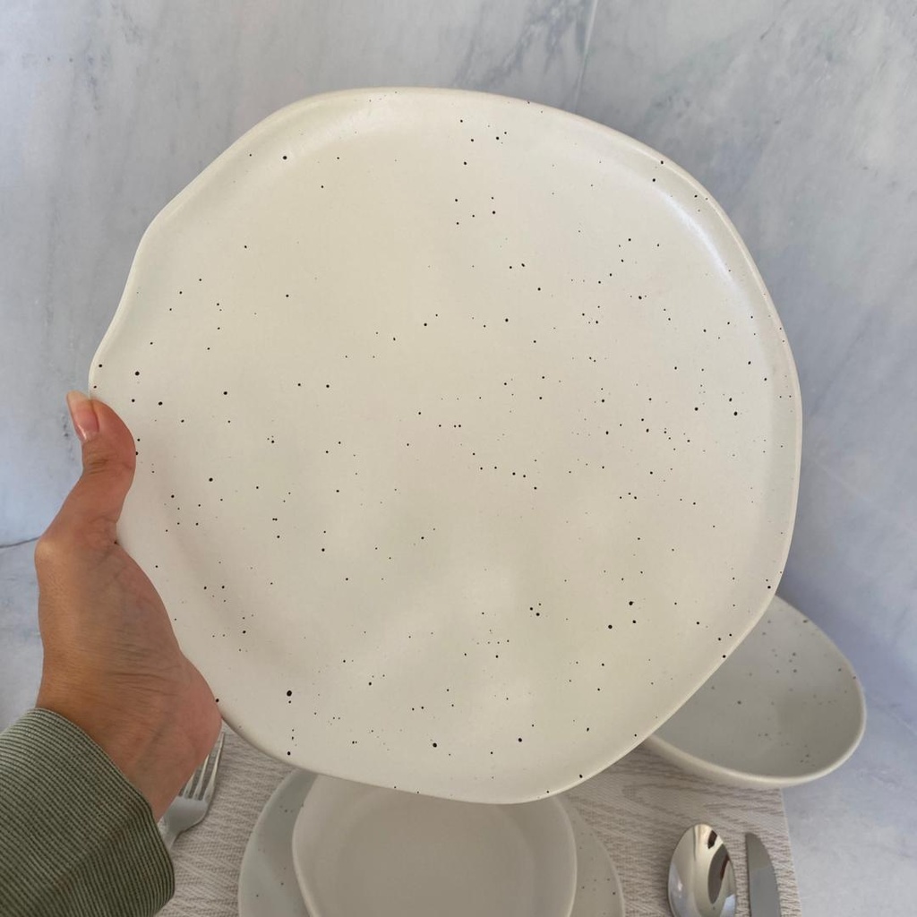 Service A Table 24 Pieces Blanc Mouchete