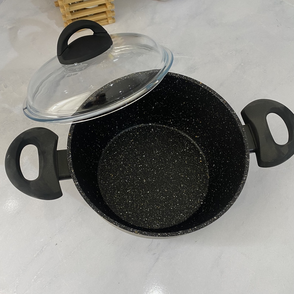 Hard Pan Faitout 20Cm Avec Couvercle En Verre