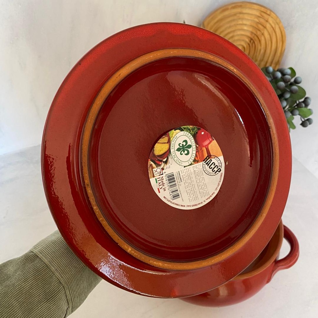 Faitout 22Cm Avec Couvercle Rouge Montalcino