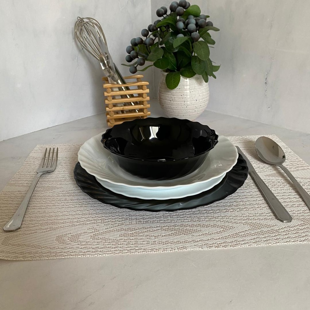 Service a Table Trianon 24 Pieces Noir & Blanc