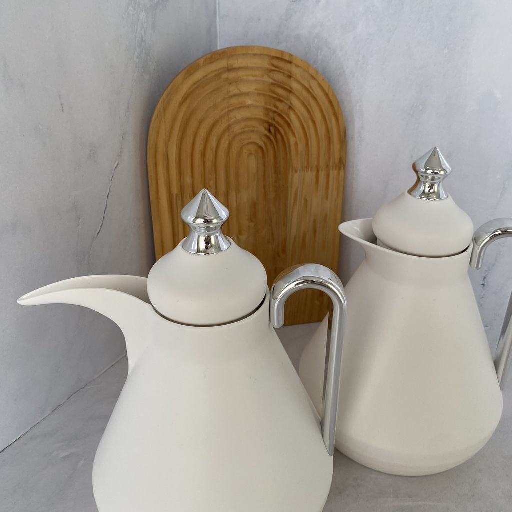 Set Thermos 2Pcs Blanc Et Silver