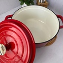 Cocotte Ronde En Fonte 28Cm Rouge