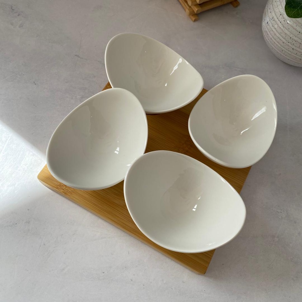 Set 4 Coupelles Avec Support En Bois