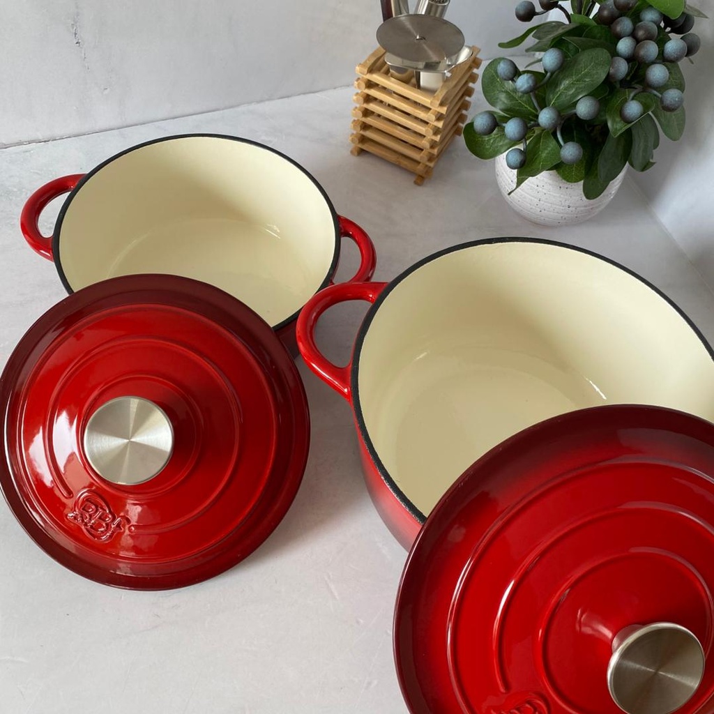 Batterie En Fonte 4 Pcs Rouge