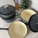Batterie En Fonte 4Pcs Gris Fonce