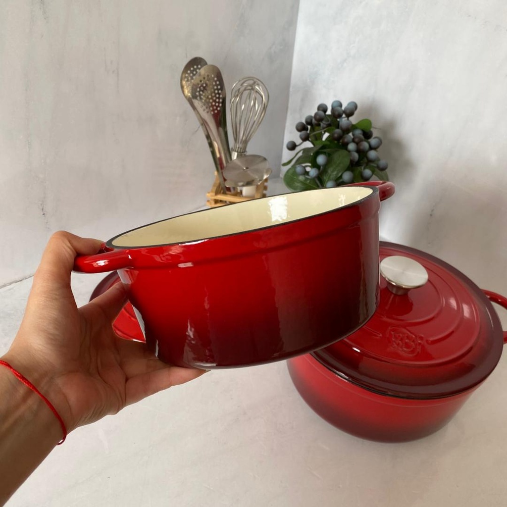 Marmite En Fonte 2Pcs Rouge