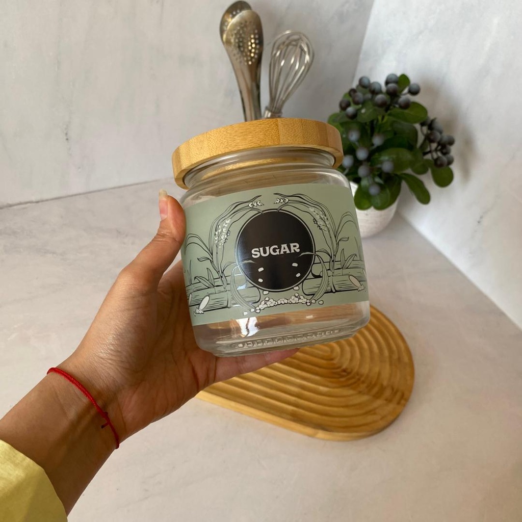 Bocal Giara Sucre Couvercle En Bambou  0,75 L