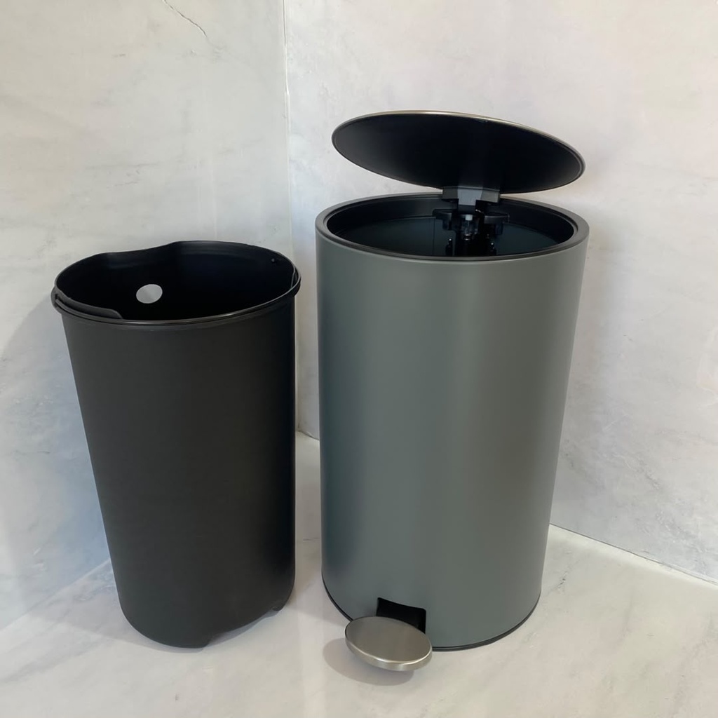 Poubelle A Pedale Jobs 12L Gris Mat