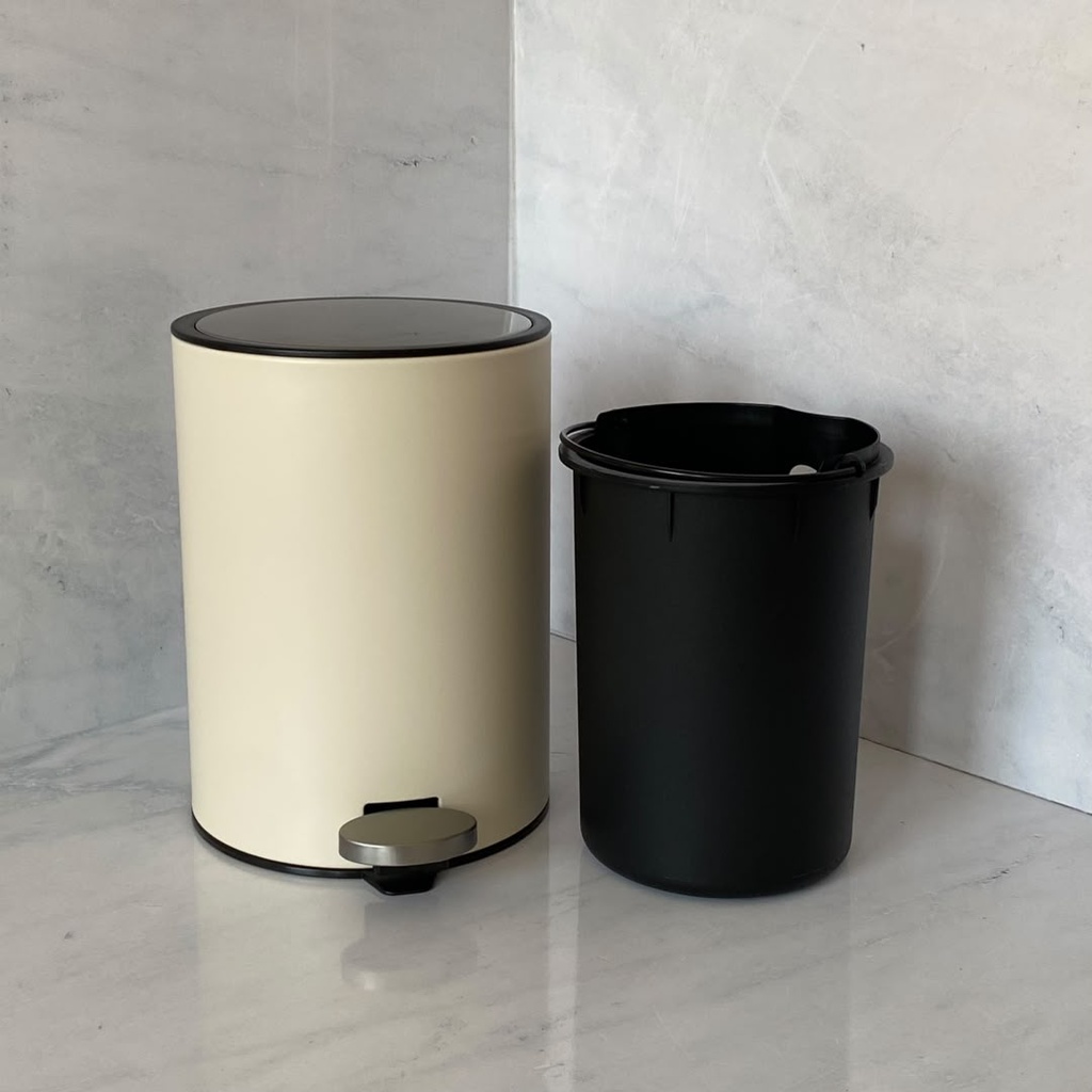 Poubelle A Pedale Jobs 3L Creme Matte