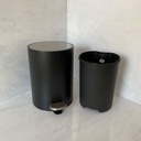 Poubelle A Pedale Jobs 5 L Noir Matte