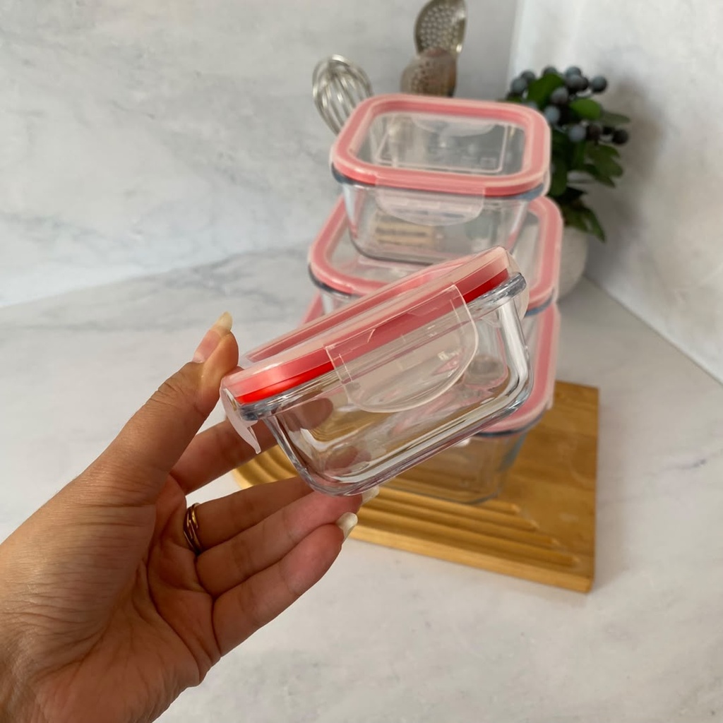 Set De 4 Boites Alimentaires Carrees