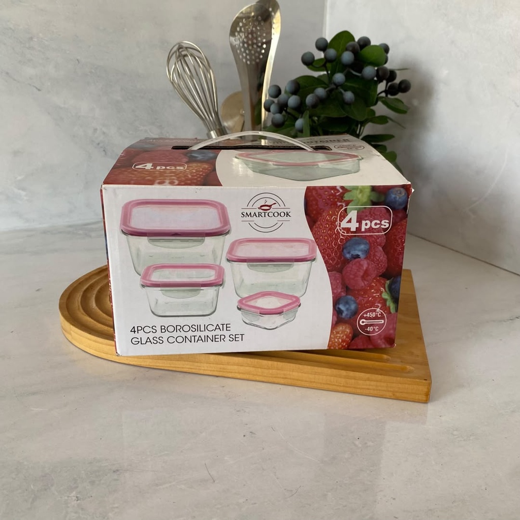 Set De 4 Boites Alimentaires Carrees