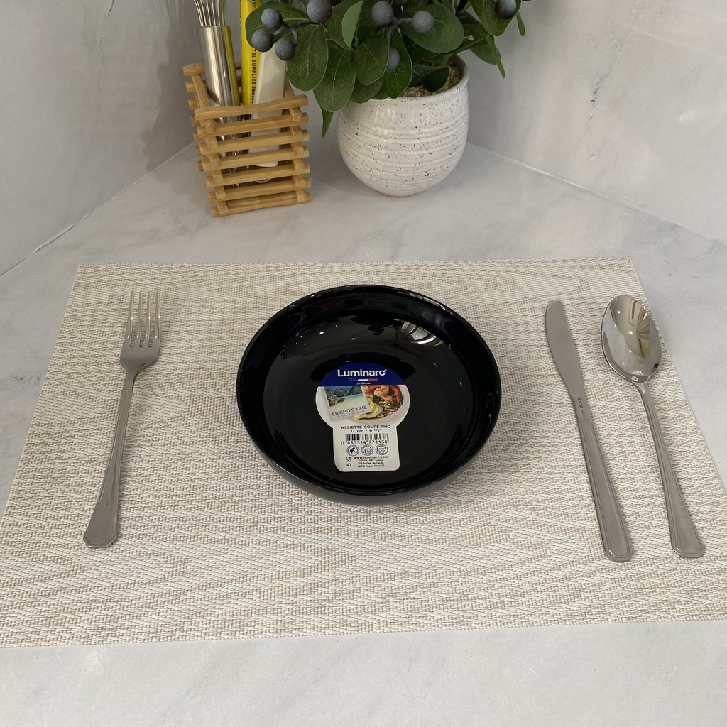  صحن عميق 17 سم أسود  FRIEND'S TIME