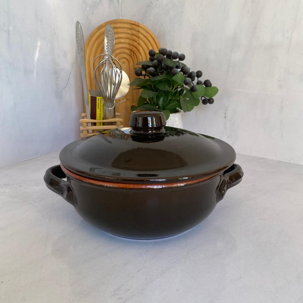 TEGAME 22CM AVEC COUVERCLE MARRON