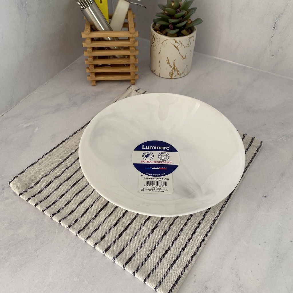 Diwali Blanc Marbre Assiette Creuse 20 Cm