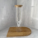 Bocal en verre rond 2L avec couvercle en bambou