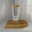 Bocal en verre carre 2L avec couvercle en bambou