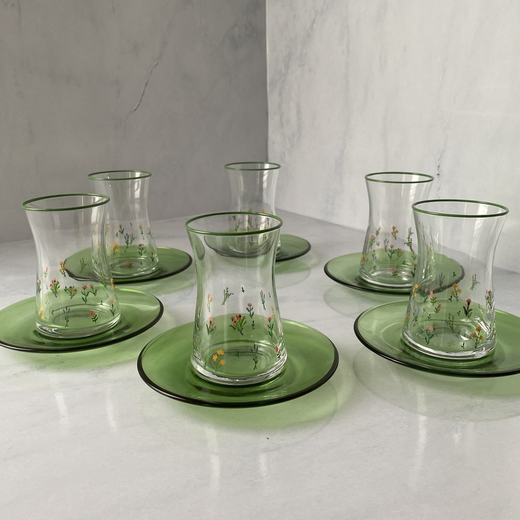 service a the 17 cl botanical 6verre 6sous tasse vert