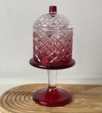 Bougeoir sur pied g?zde kafes avec couvercle de couleur rouge 10X25cm