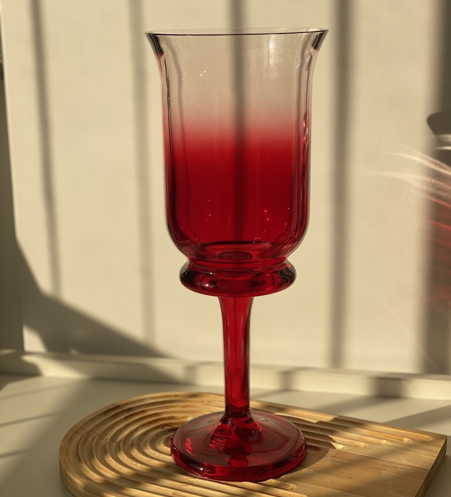 Vase A Pied Riva Rouge Moyen